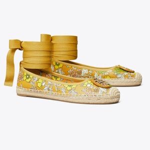 Tory Burch MINNIE BALLET ESPADRILLE, PRINTED LEATHER  in Size 8